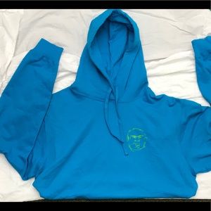 Custom screen printed sweatshirt bside.